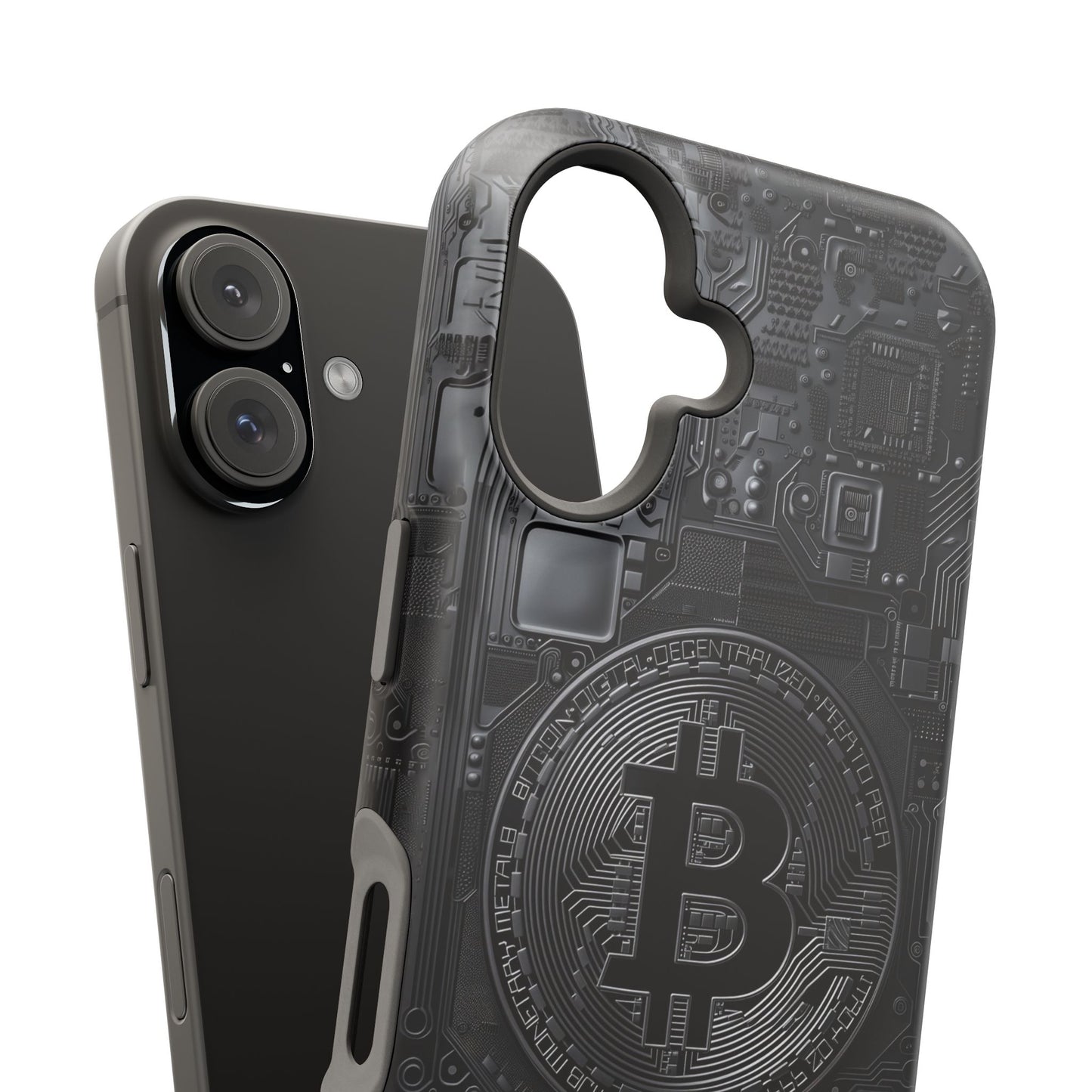 Black Bitcoin Magnetic iPhone Cases - Ideal for Tech Enthusiasts