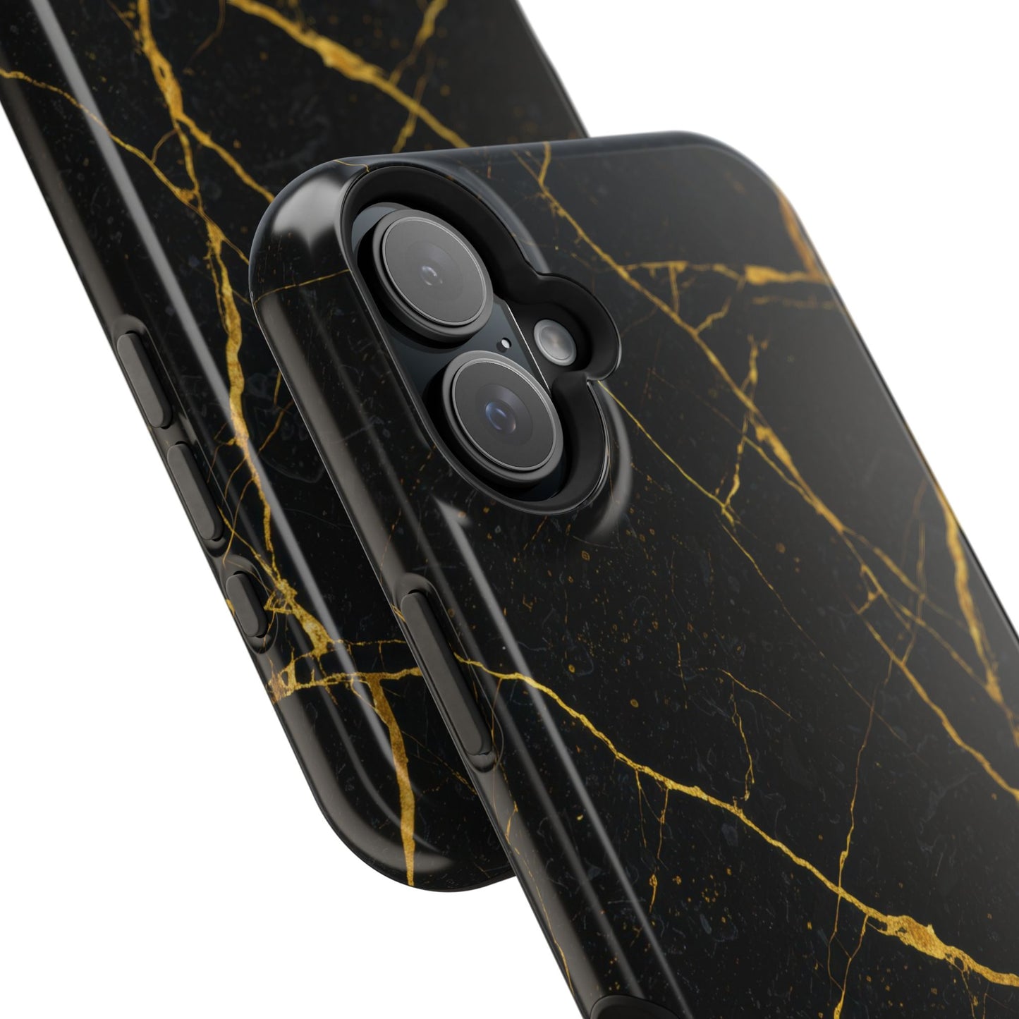 Luxury Black Marble Impact-Resistant iPhone