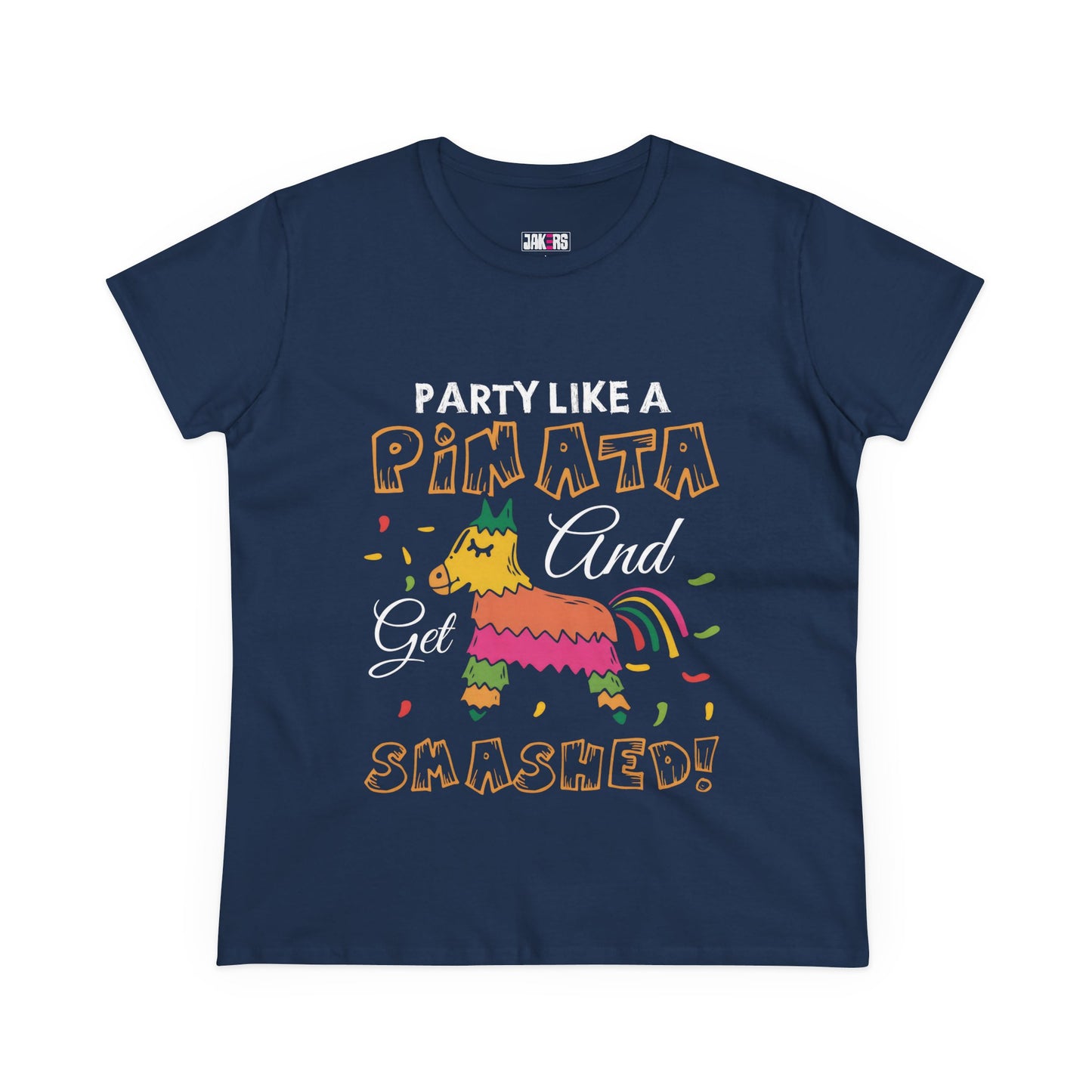 Party Like a Piñata Cotton Tee for Women - Fun and Playful Graphic Shirt