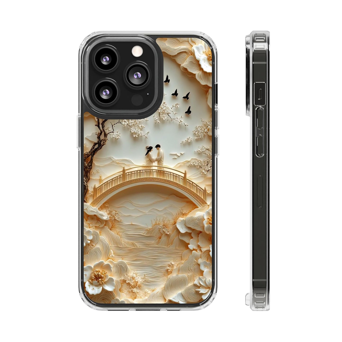 Romantic Couple 3D Effect Clear Cases,  Artistic Protective Cover