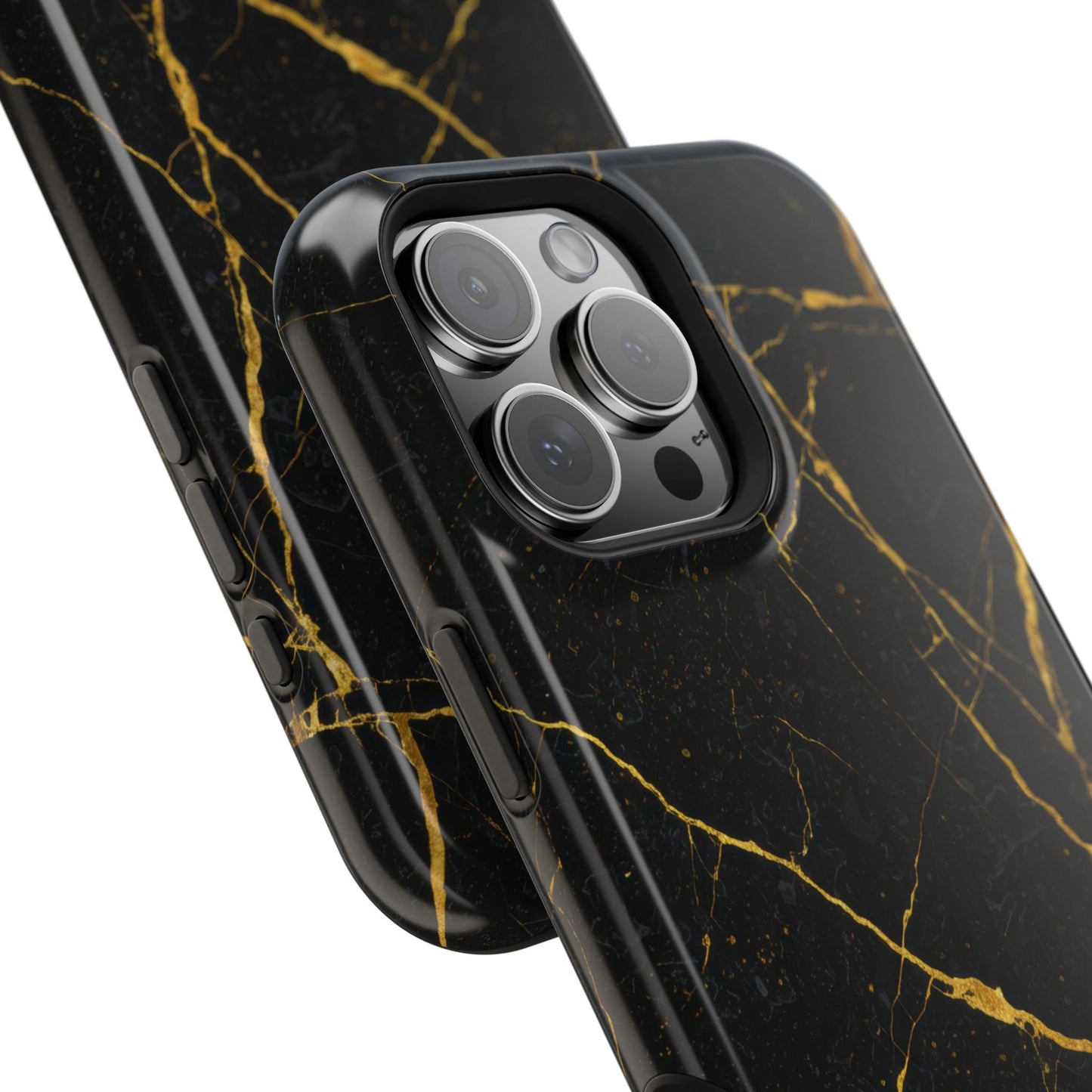 Luxury Black Marble Impact-Resistant iPhone