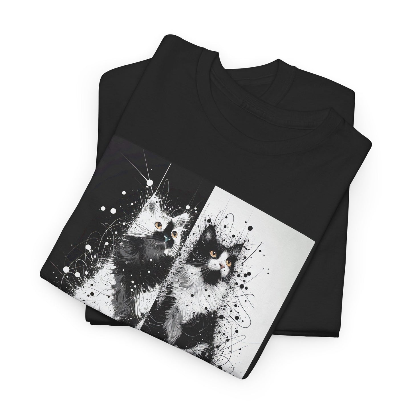 Black & White Cats Unisex Heavy Cotton Tee