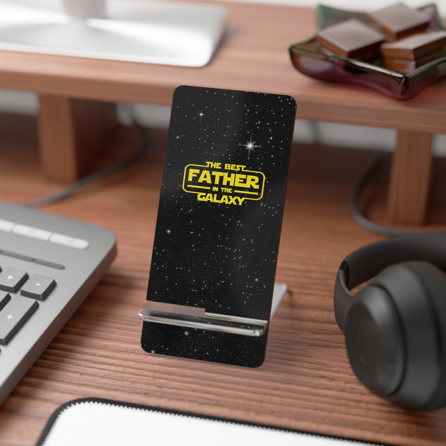 The Best Father in the Galaxy Phone Stand, Gift for Dad