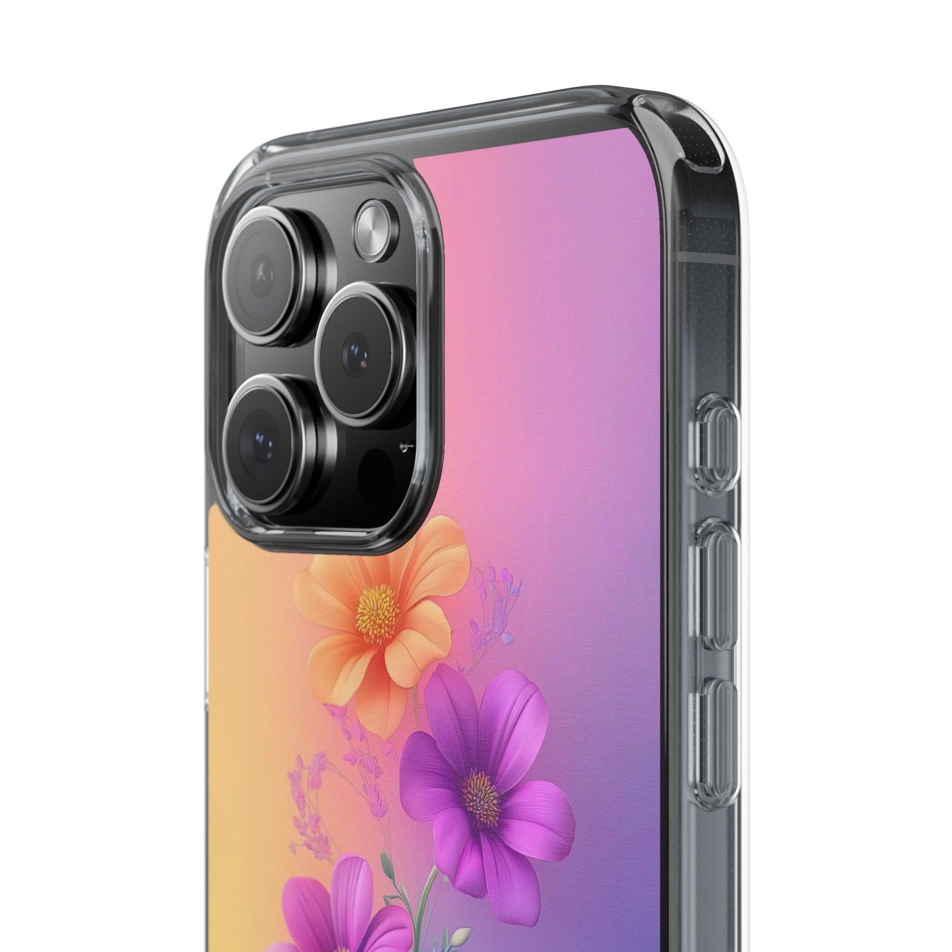 Floral Clear Phone Case – Colorful Flower Design