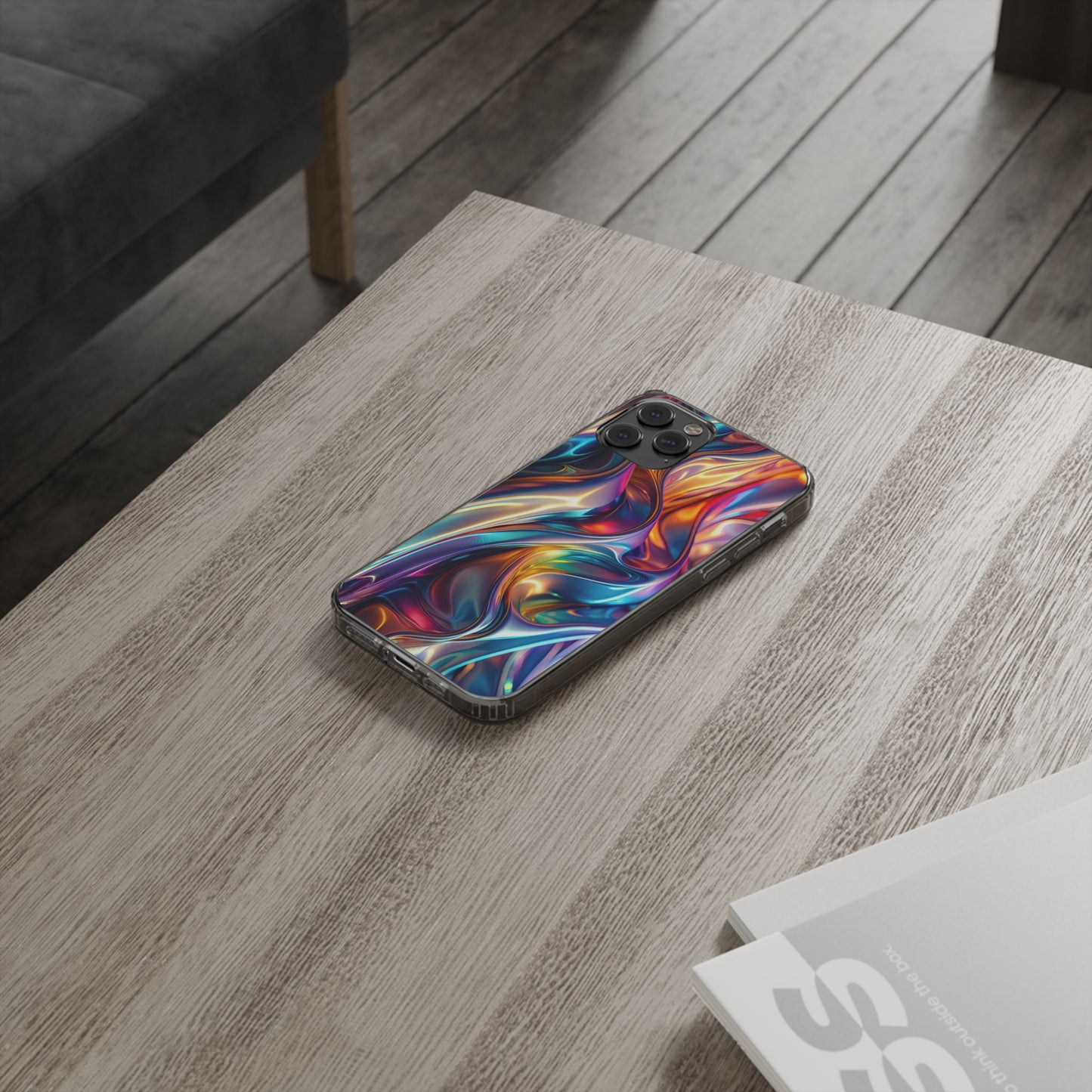 Colorful Clear Case for iPhone – Abstract Art Design