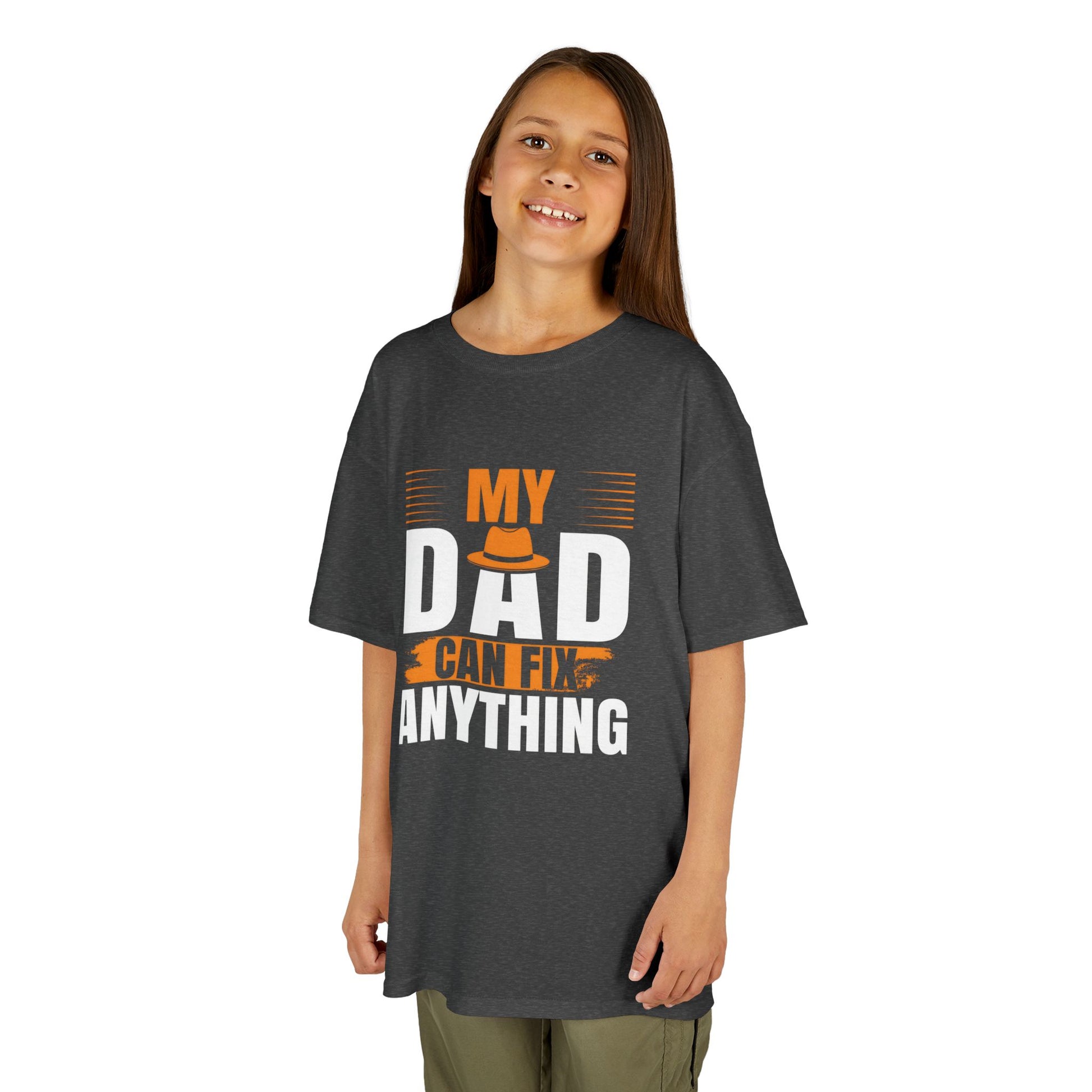 Kids Heavy Cotton™ Tee - 'My Dad Can Fix Anything'