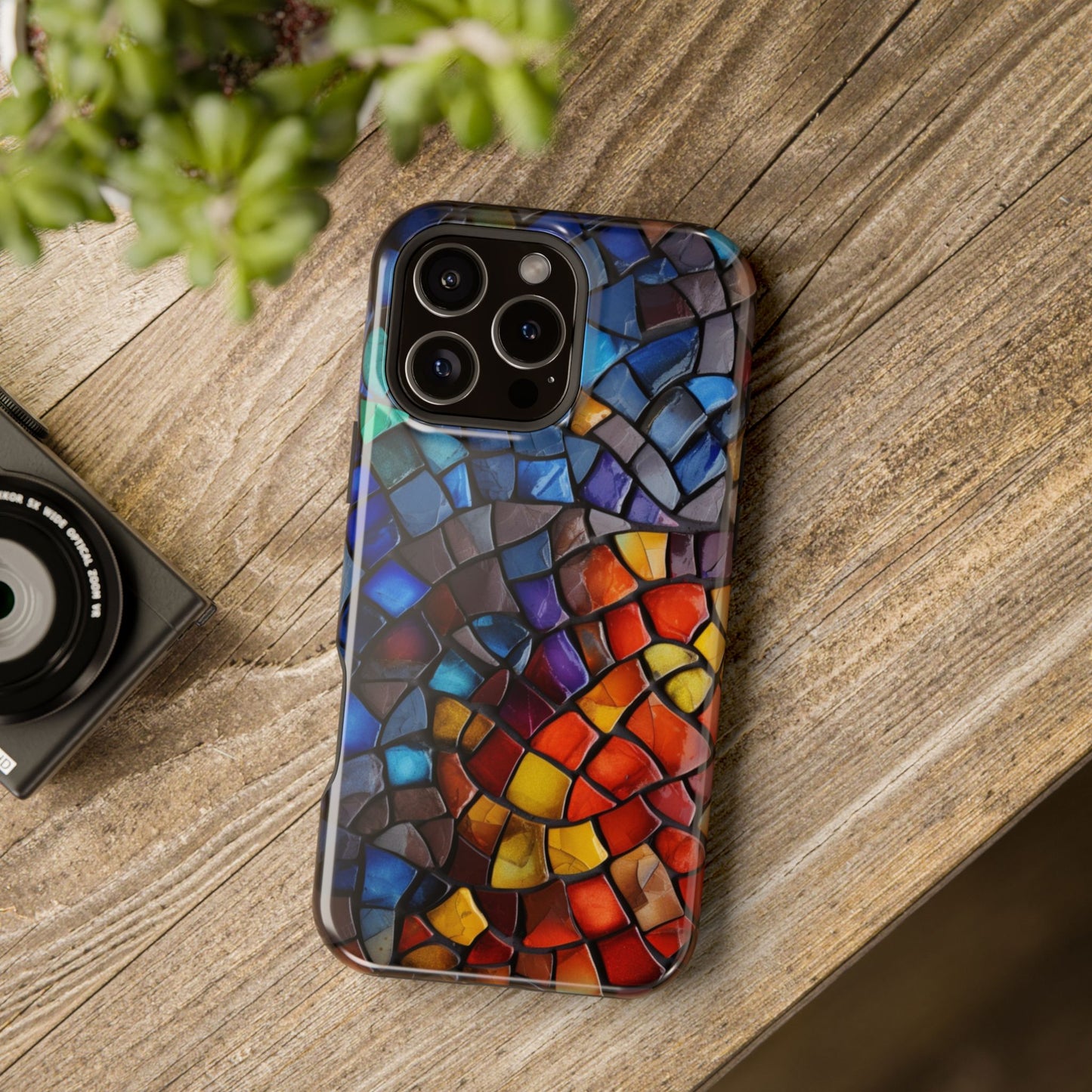 Stained Glass Impact-Resistant Phone Case, Colorful Phone Cover