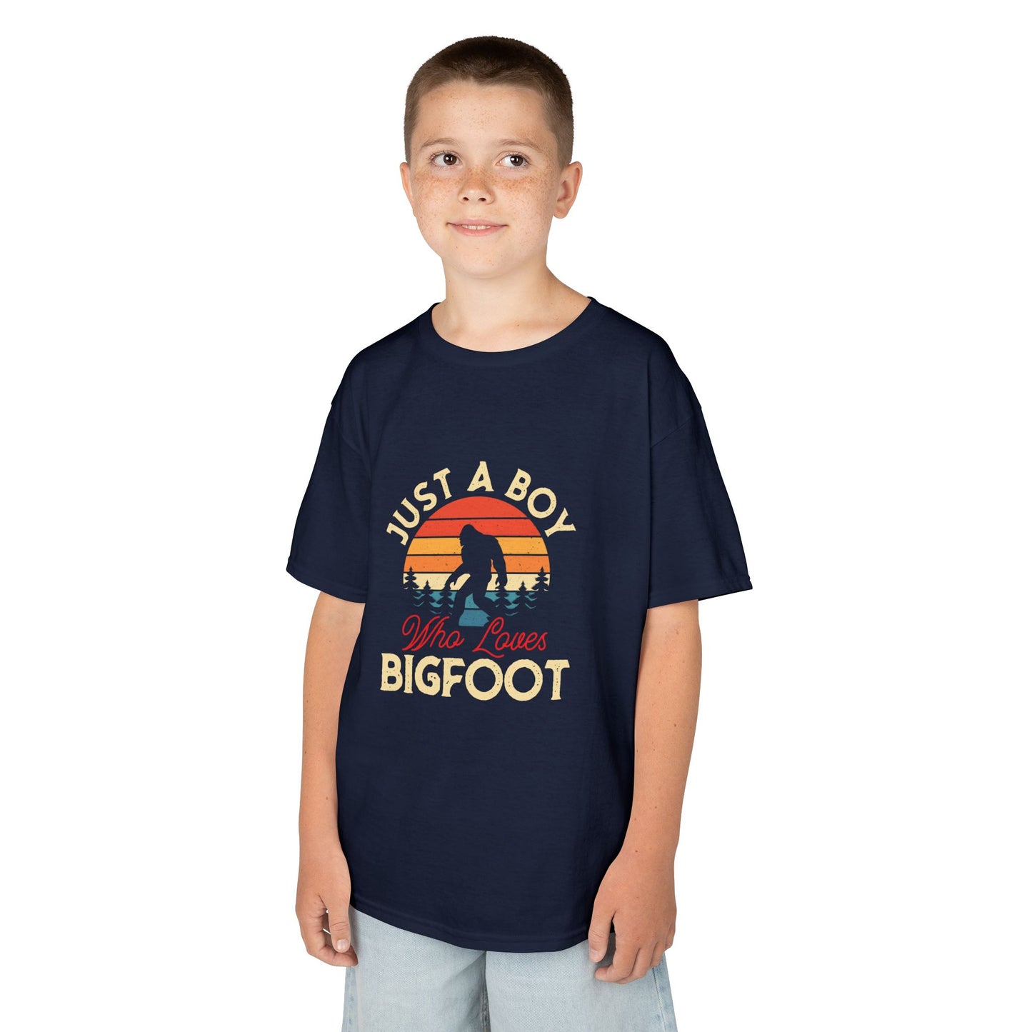 Kids Bigfoot Lover Tee - Just a Boy Who Loves Adventure