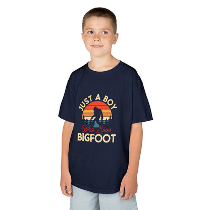 Kids Bigfoot Lover Tee - Just a Boy Who Loves Adventure