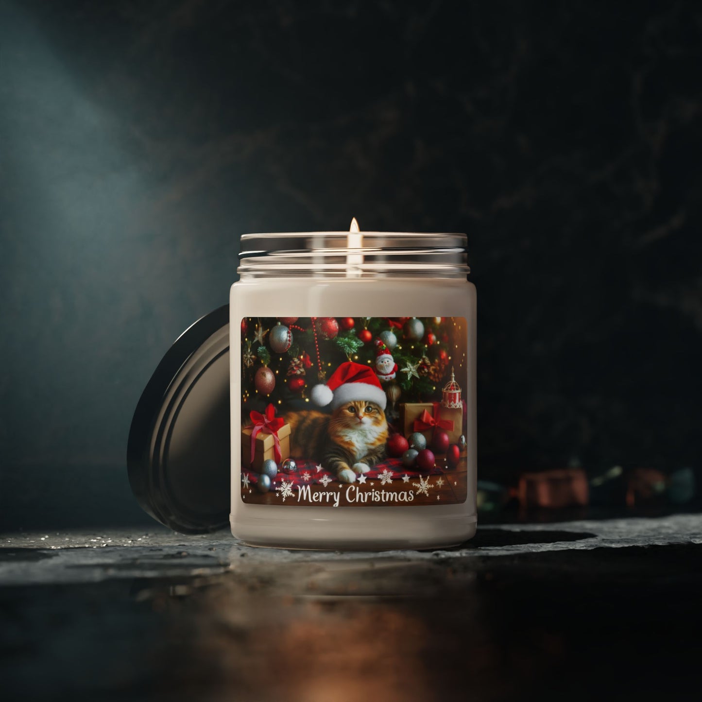 Christmas Cat Scented Soy Candle, 9oz