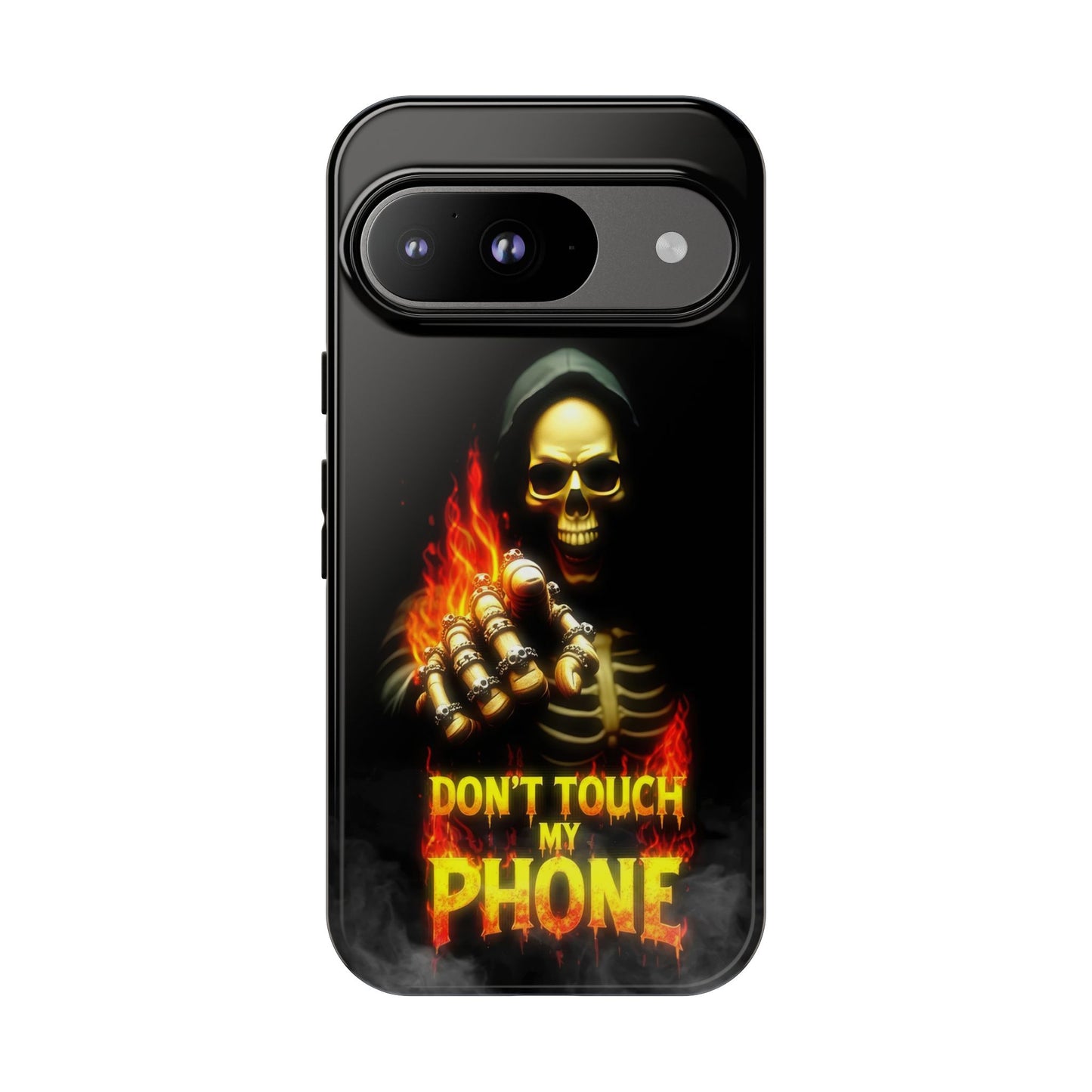 Skull Design Google Pixel Phone Case, Don't Touch My Phone Mobile Cover
