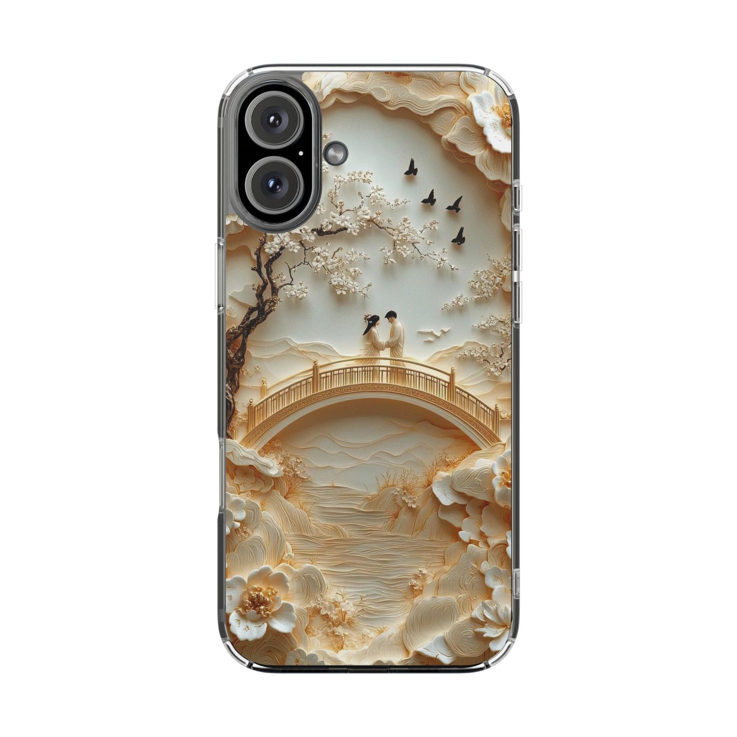 Romantic Couple 3D Effect Clear Cases,  Artistic Protective Cover