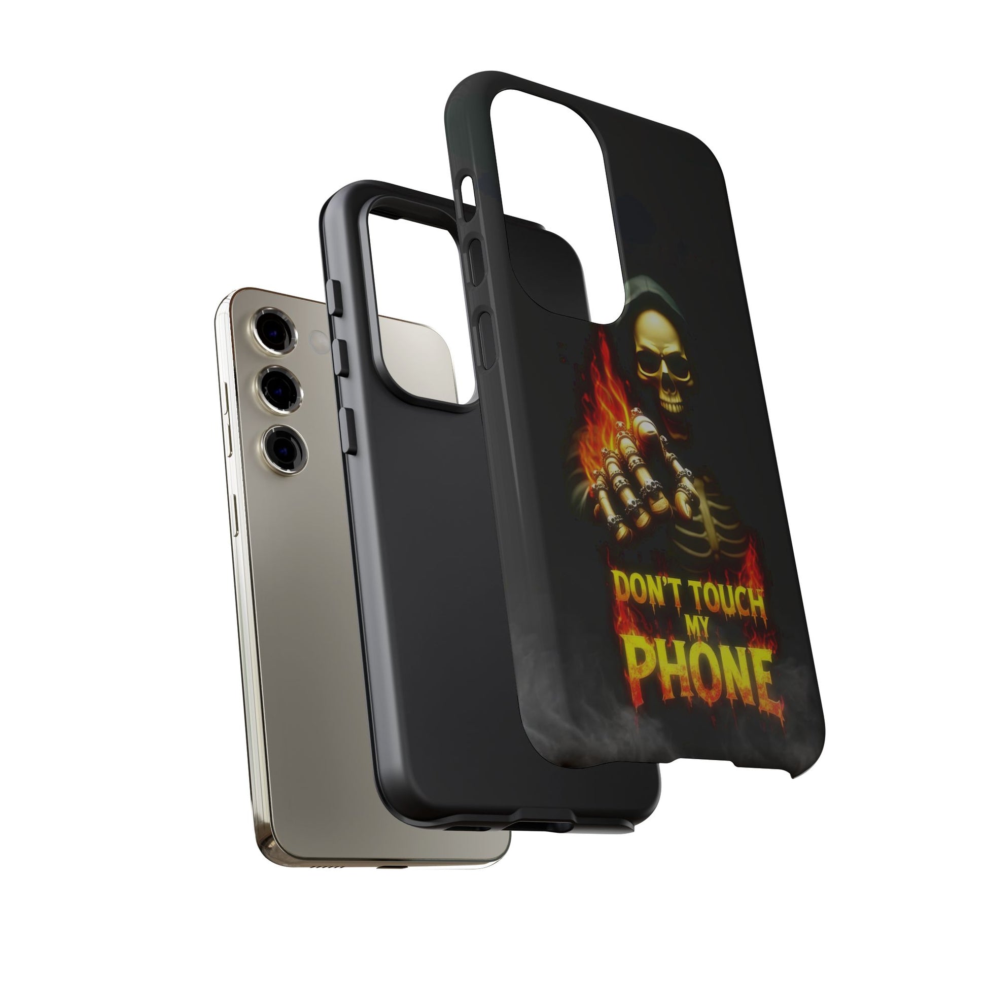Skull Design Samsung Phone Case, Don't Touch My Phone Mobile Cover