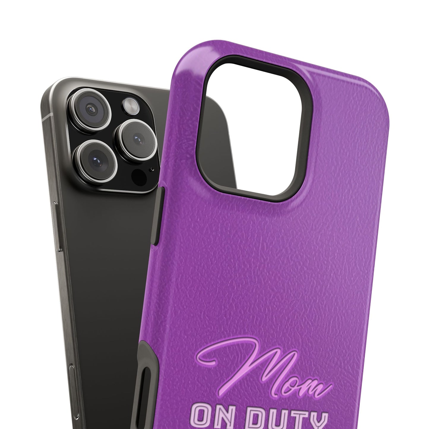 Mom On Duty Impact-Resistant Case, Purple Case for Mothers