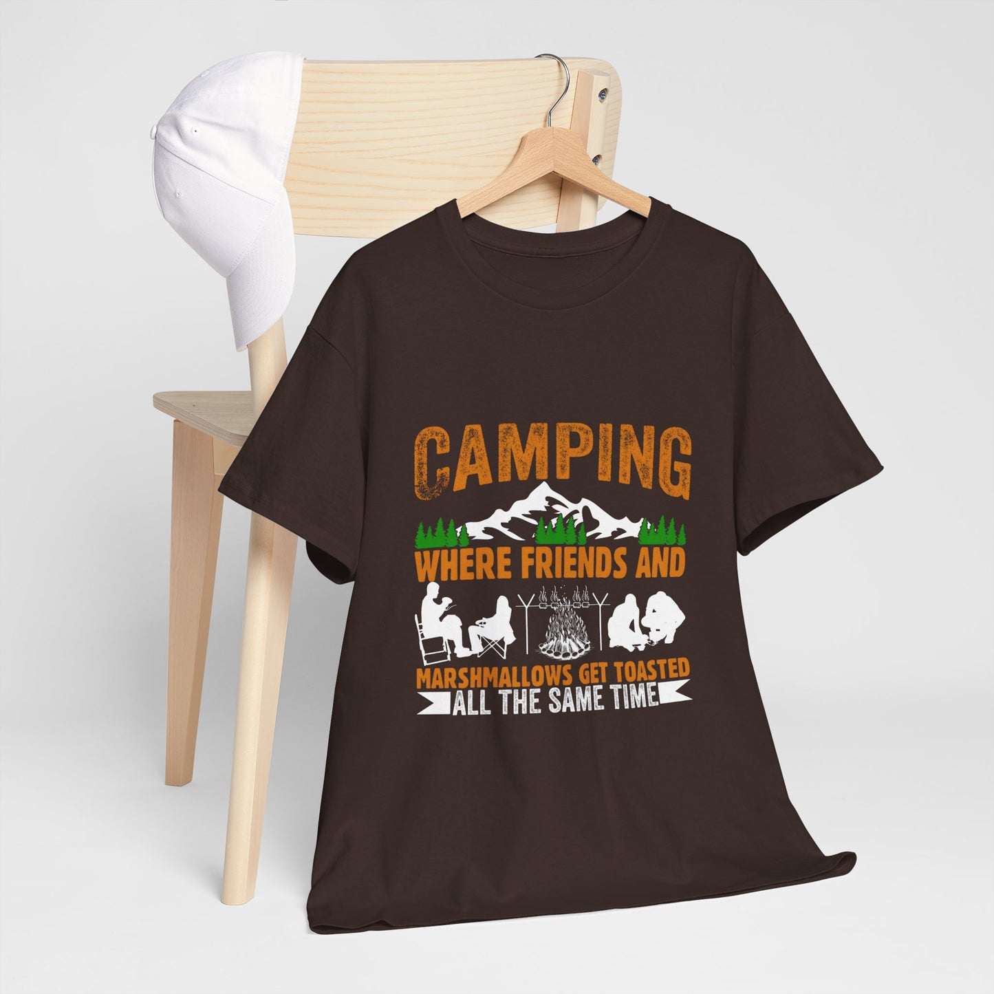 Camping Friends Unisex Heavy Cotton Tee - Perfect for Outdoor Adventures