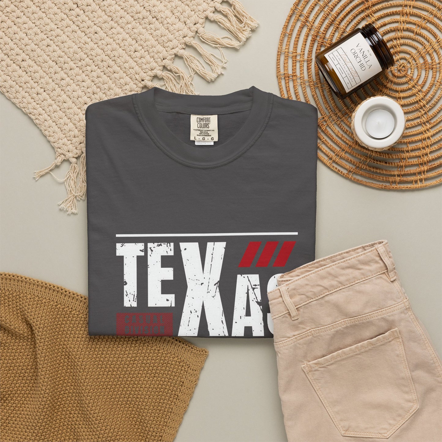 Texas Unisex  Garment-Dyed T-Shirt - Casual Urban Style