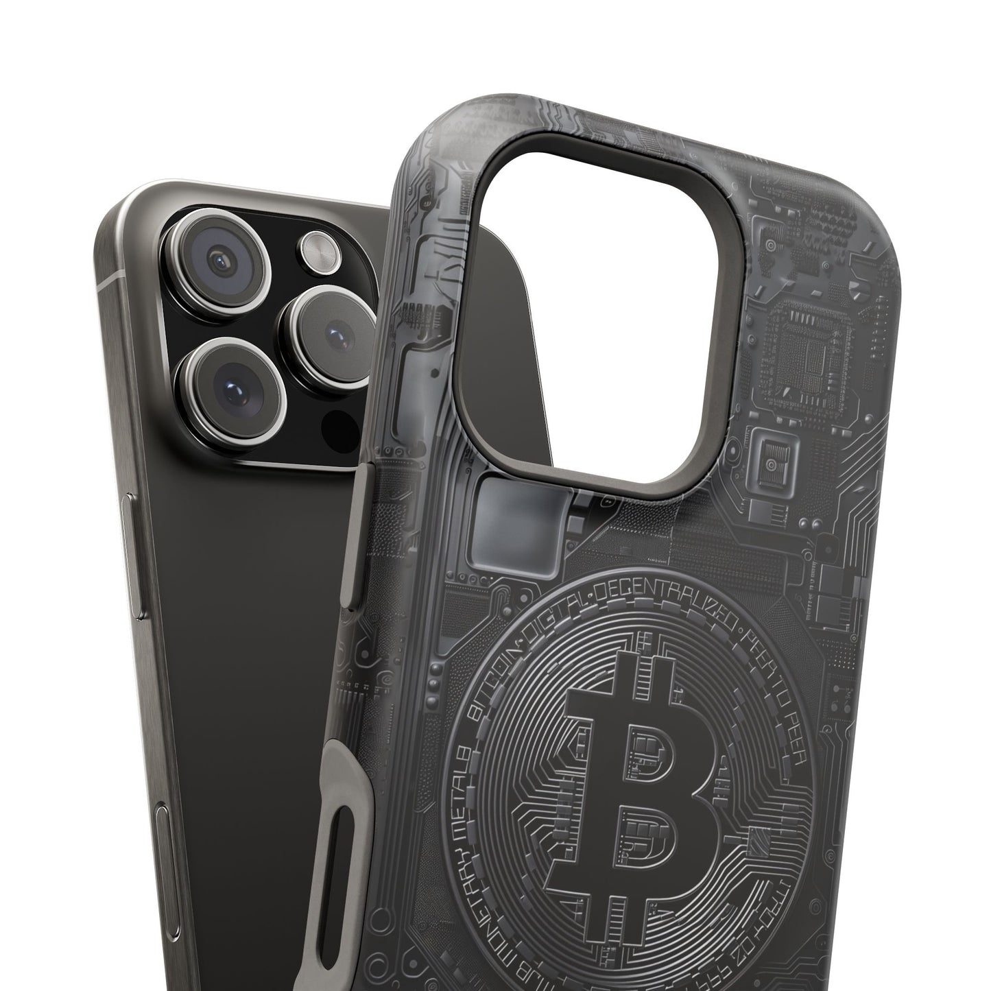 Black Bitcoin Magnetic iPhone Cases - Ideal for Tech Enthusiasts