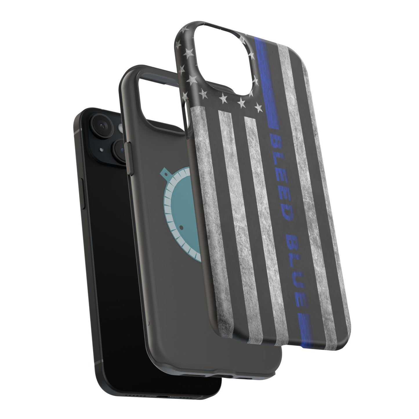 Police Magnetic Phone Cases, Bleed Blue