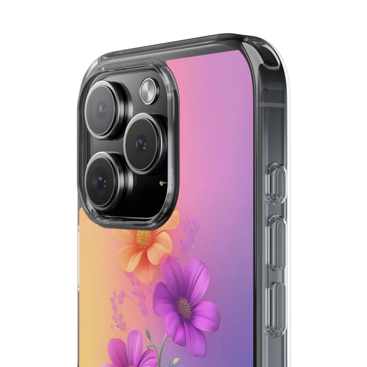 Floral Clear Phone Case – Colorful Flower Design