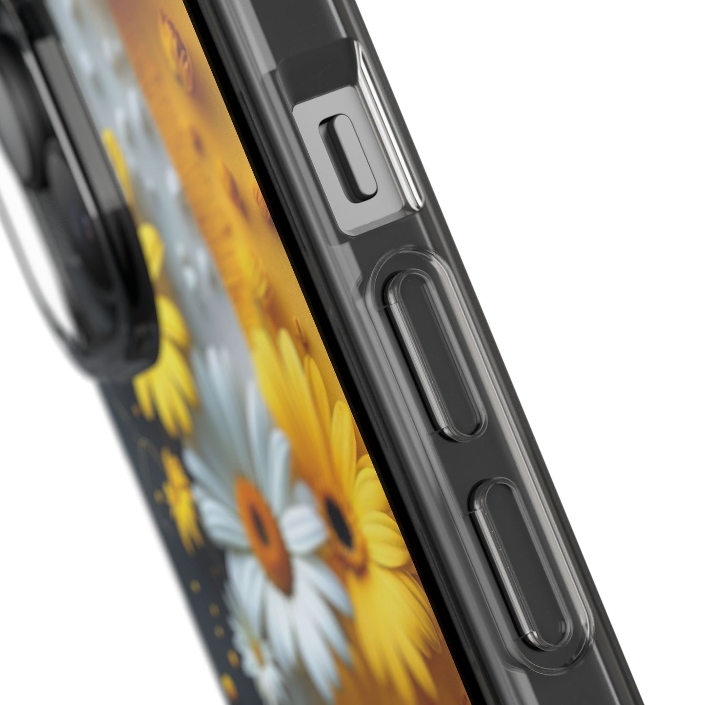 Clear Floral Phone Case - Yellow and White Daisy Pattern Colorful Spring Accessory