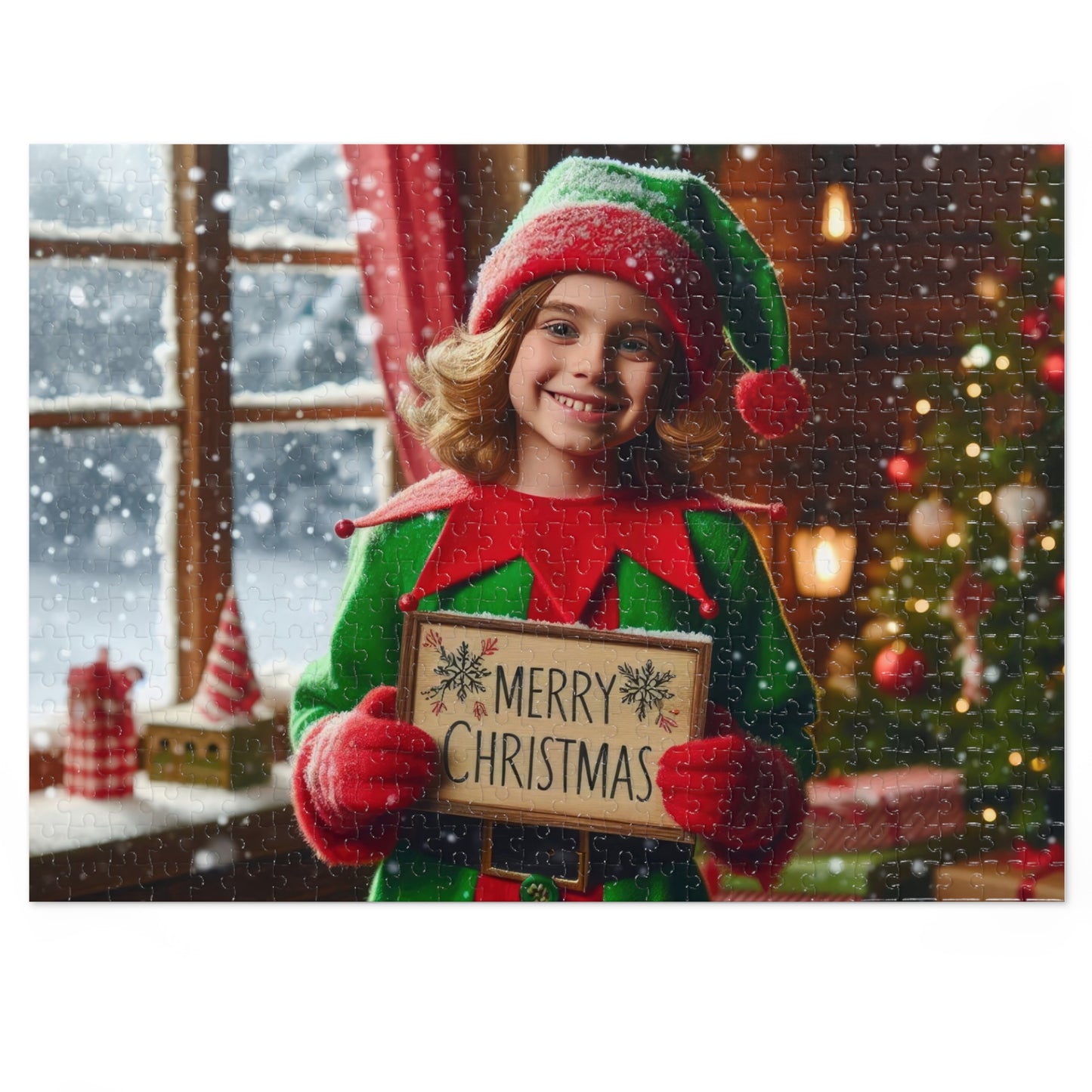 Merry Elf Wishes Jigsaw Puzzle (110, 252, 500-Piece)