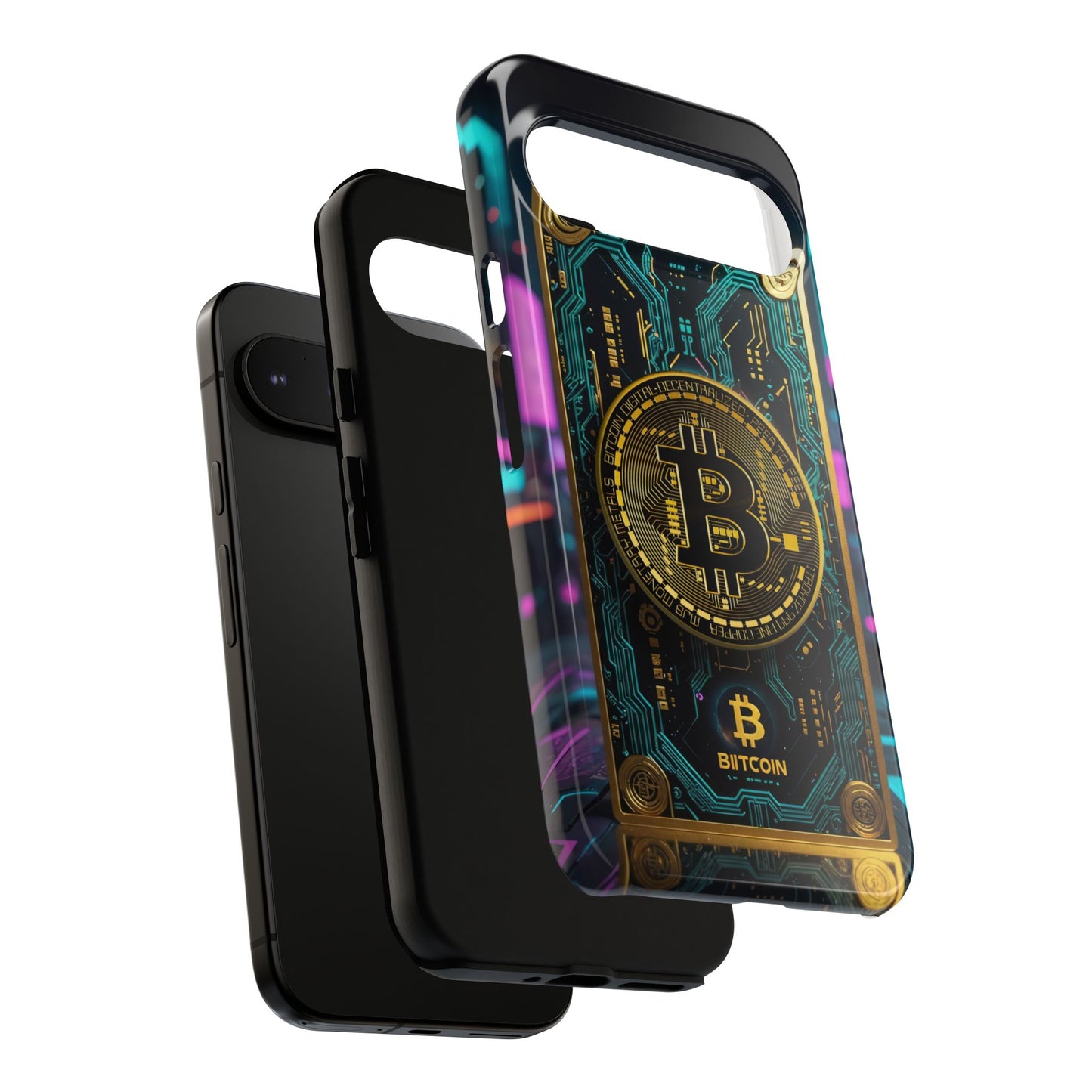 Bitcoin Google Pixel Phone Case - Tough Cases with Cryptocurrency Design