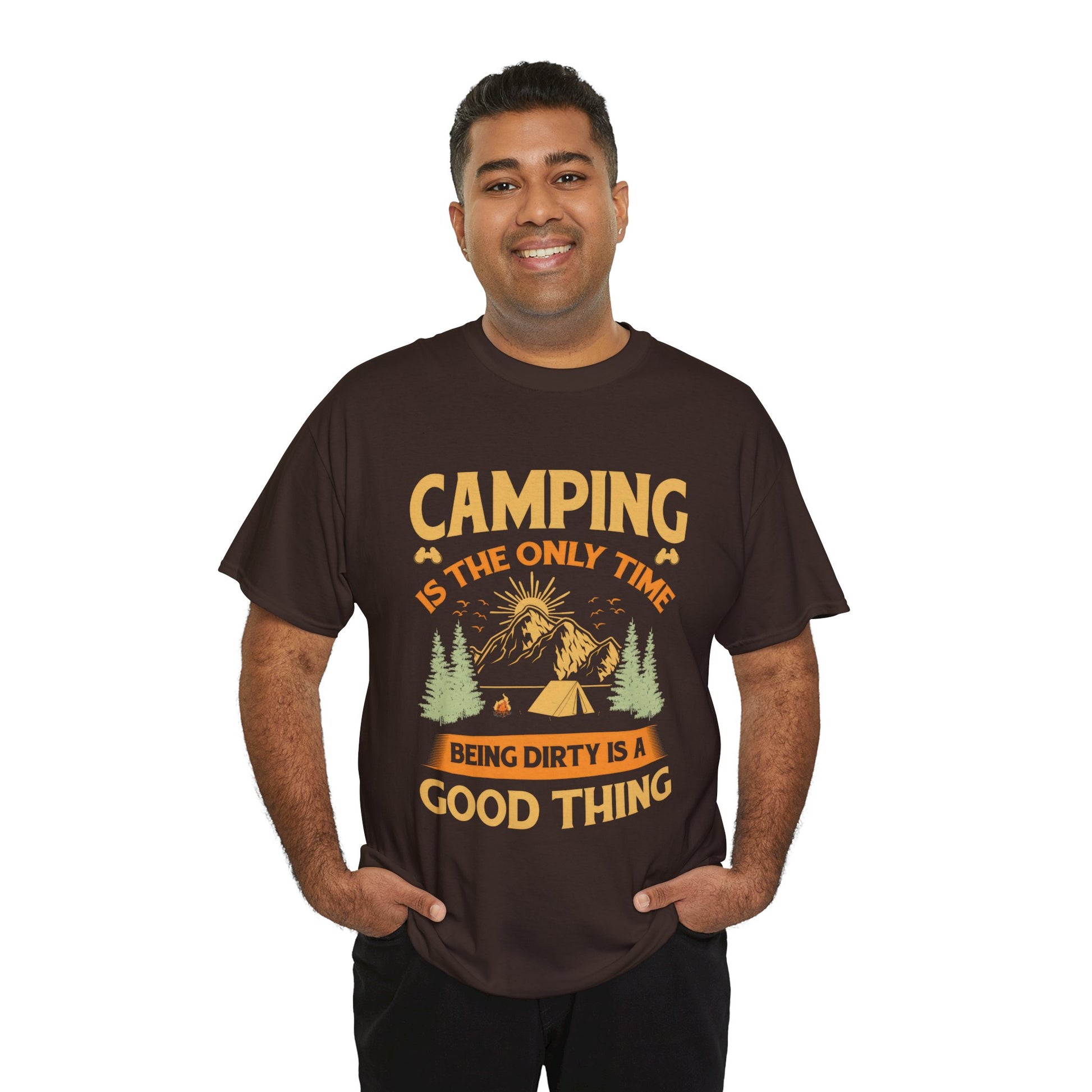 Camping Vibes Unisex Heavy Cotton Tee - "Being Dirty is a Good Thing"