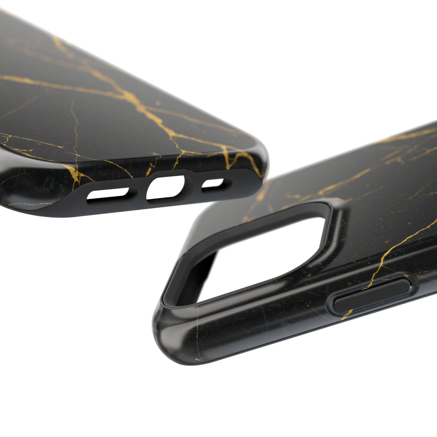 Luxury Black Marble Impact-Resistant iPhone