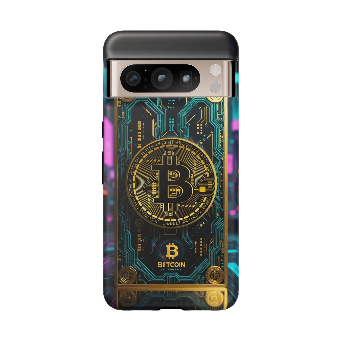 Bitcoin Google Pixel Phone Case - Tough Cases with Cryptocurrency Design