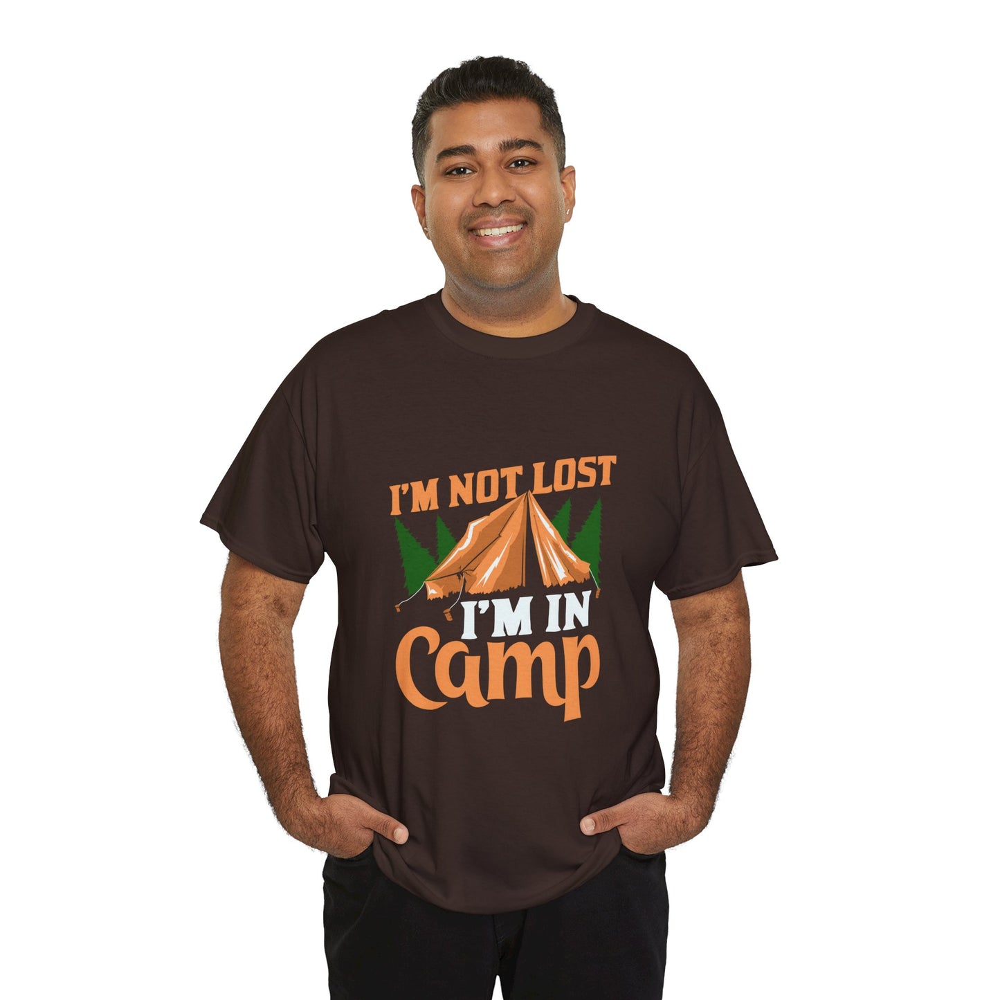 I'm Not Lost, I'm in Camp Unisex Heavy Cotton Tee - Perfect for Camping Lovers