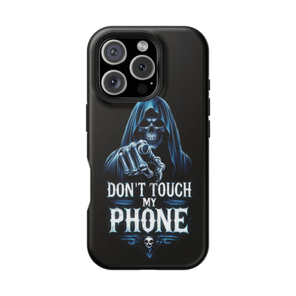 Gothic Magnetic iPhone Case: Don't Touch My Phone