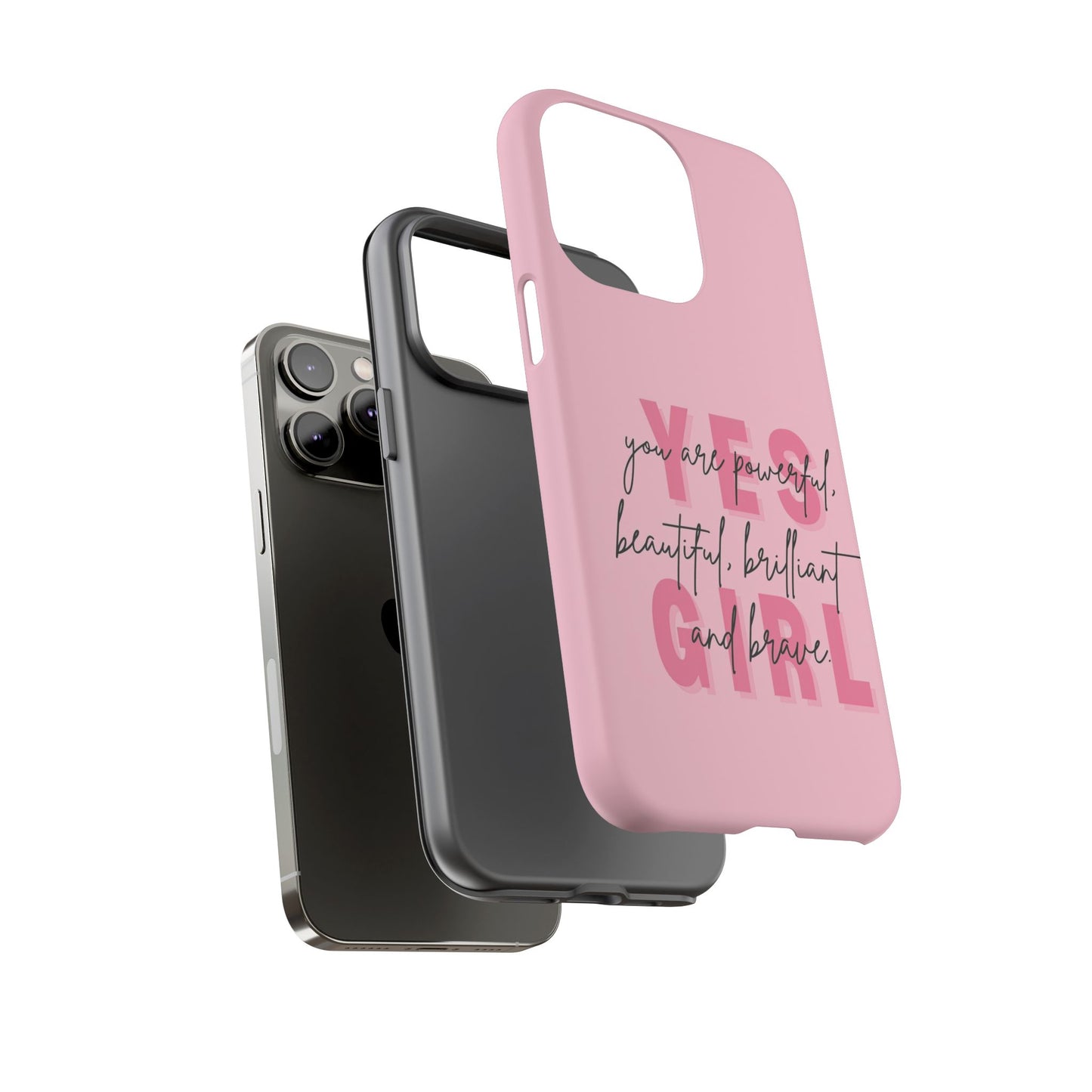 Empowering Case – Yes Girl Motivational Pink Protective Cover