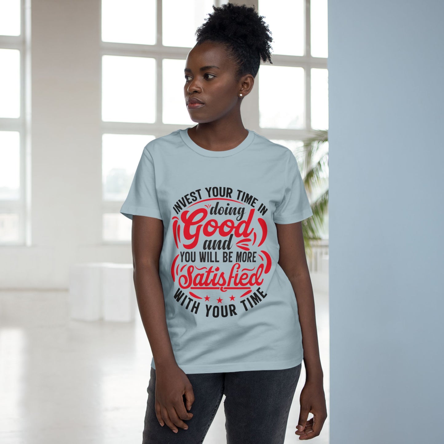 Inspirational Women's Maple Tee - Invest Your Time in Doing Good