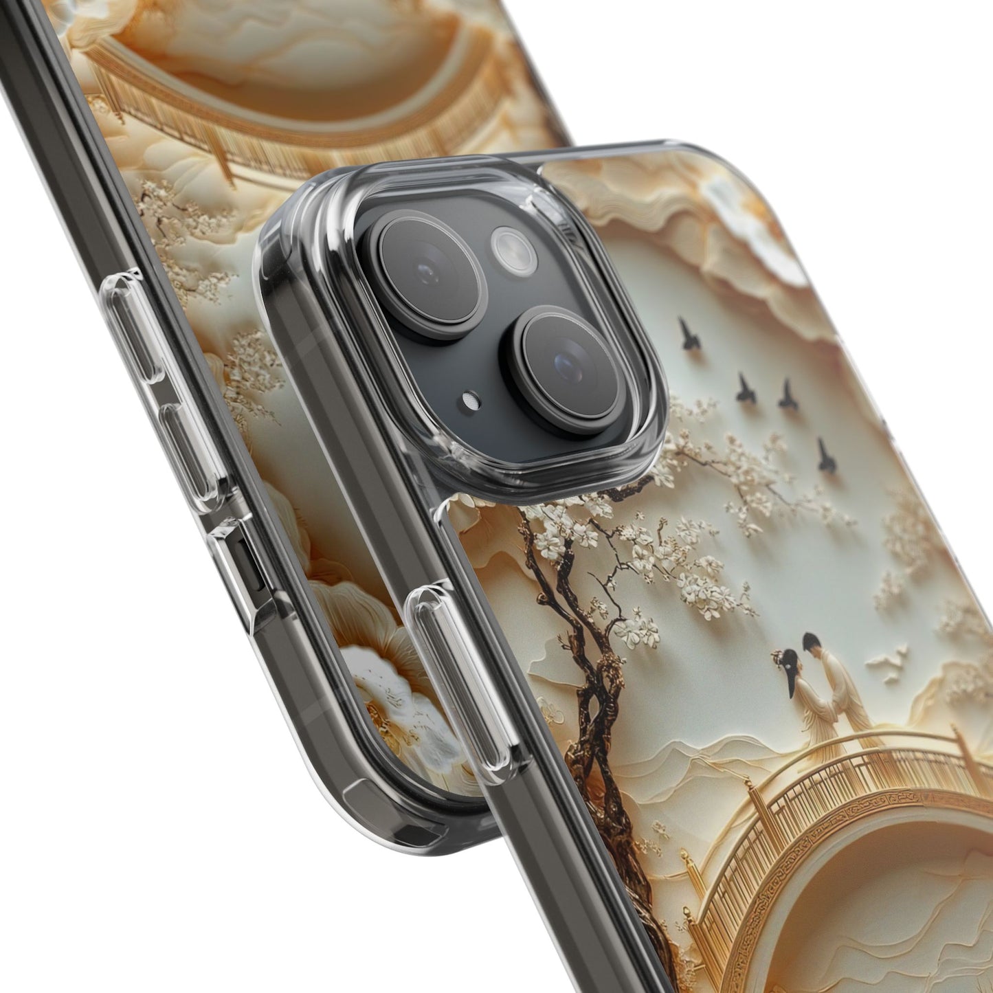 Romantic Couple 3D Effect Clear Cases,  Artistic Protective Cover