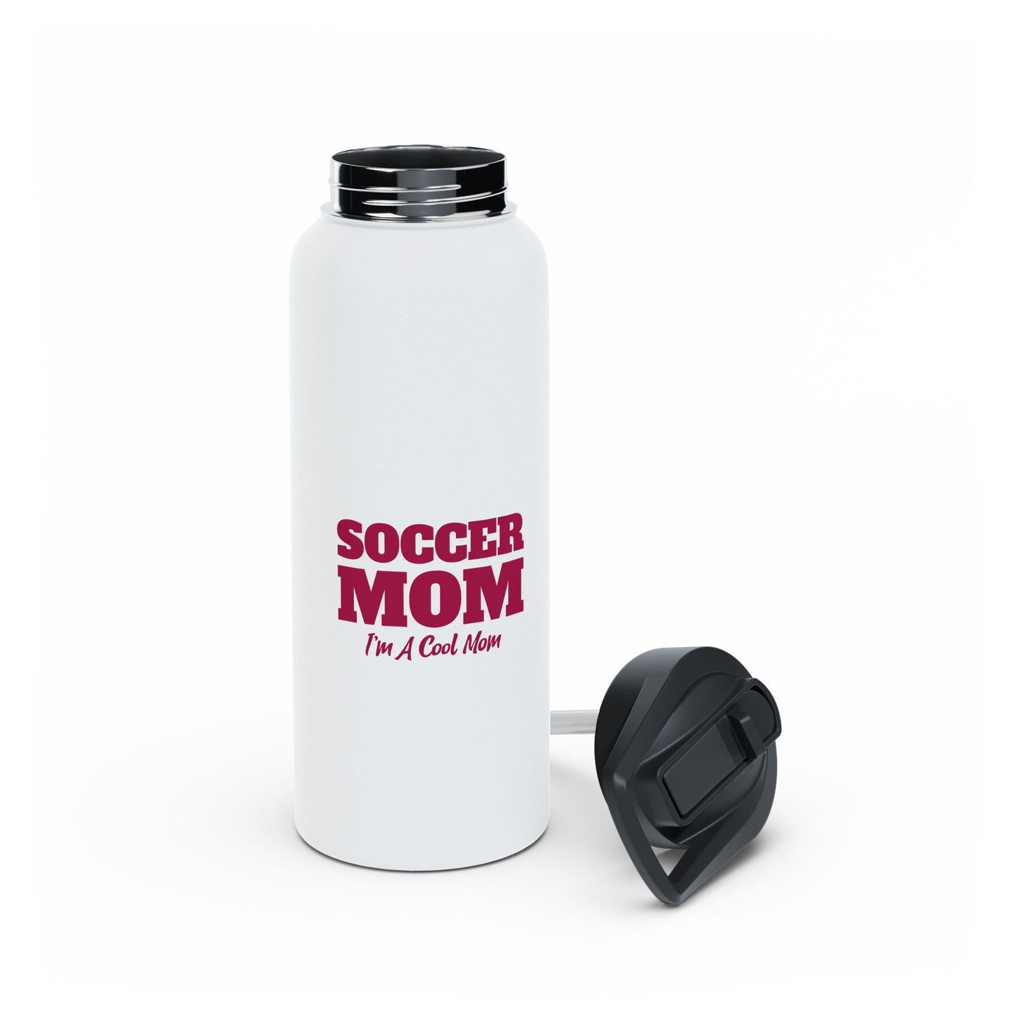 Soccer Mom Stainless Steel Water Bottle, Standard Lid