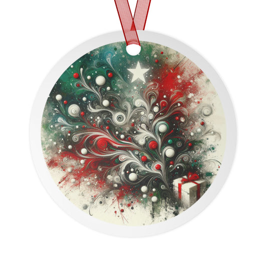 Joyful Contours Abstract Metal Ornaments, 2-Side Print