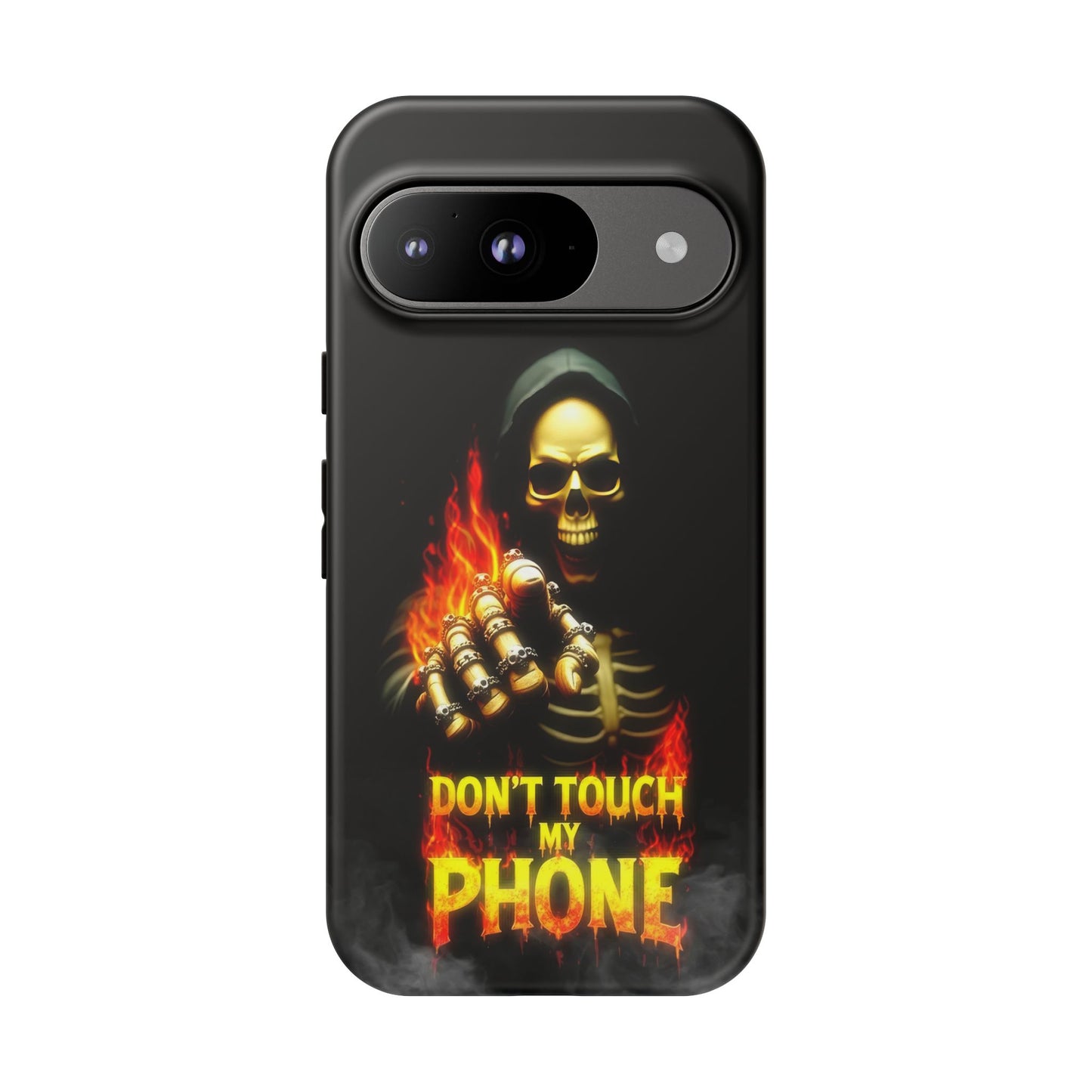 Skull Design Google Pixel Phone Case, Don't Touch My Phone Mobile Cover