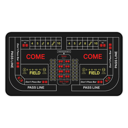 Casino Craps 2 Desk Mat — 2-in-1 Gaming Surface / Black