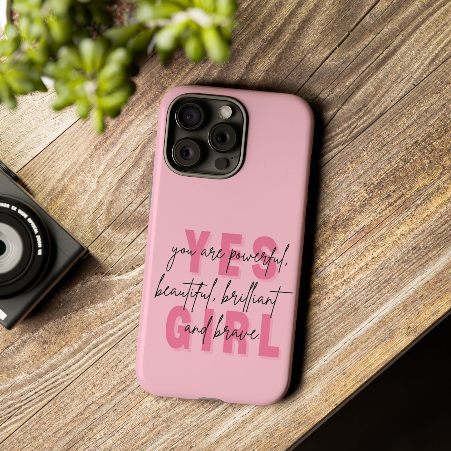 Empowering Case – Yes Girl Motivational Pink Protective Cover