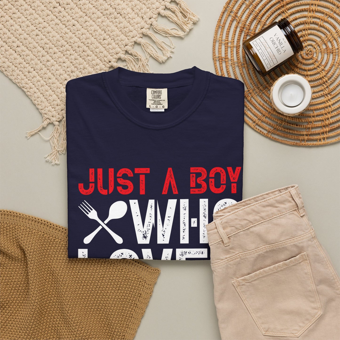 Just a Boy Who Loves Cooking T-Shirt - Unisex Garment-Dyed Tee