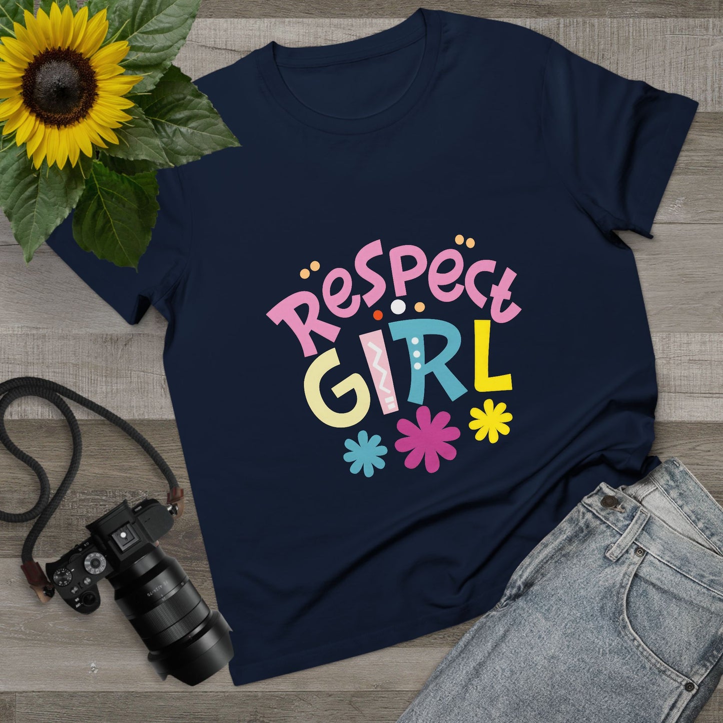 Women’s Respect Girl Tee - Fun & Colorful Graphic T-Shirt for Empowerment