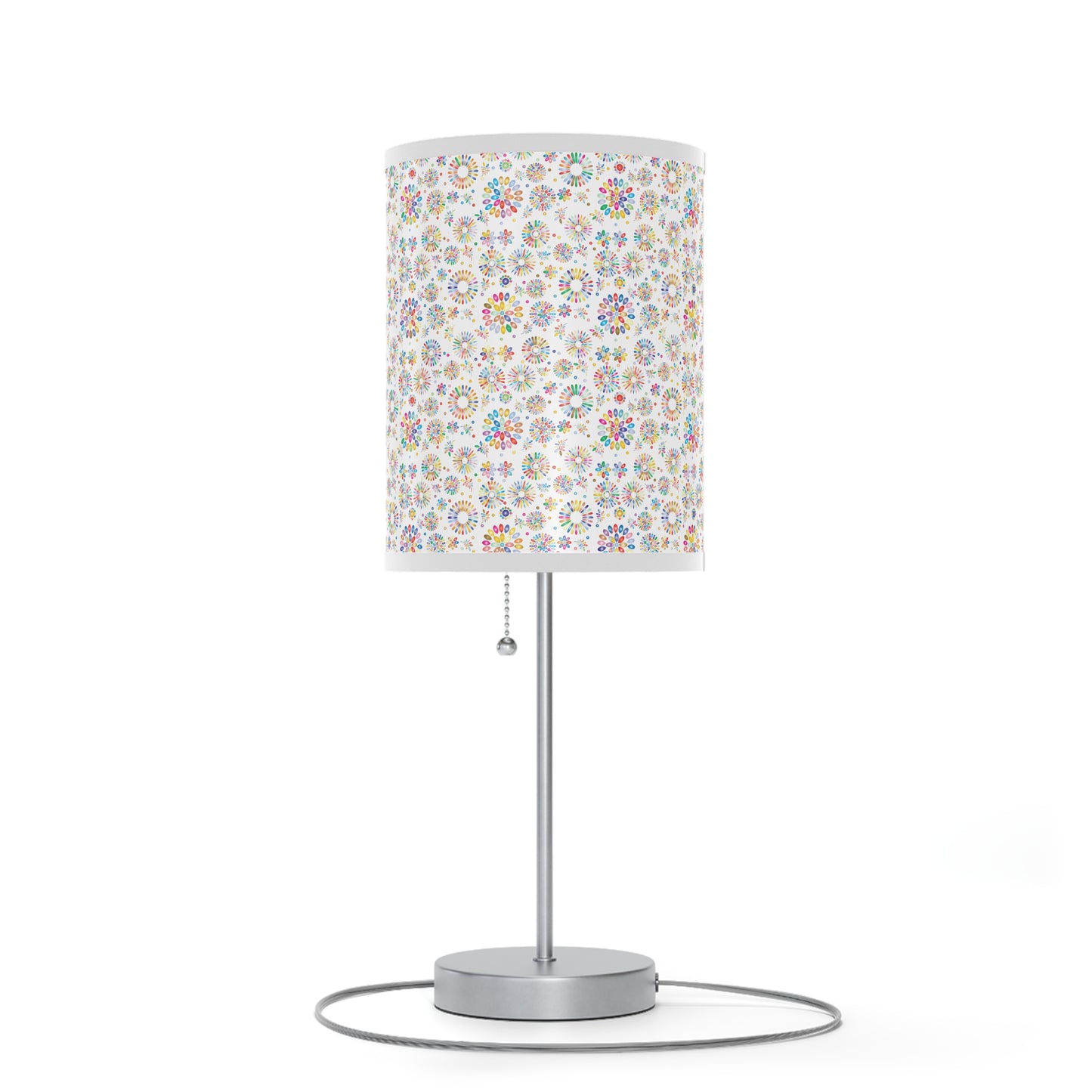 Vibrant Vibes: Happy Color Lamp on a Stand, US|CA plug / White