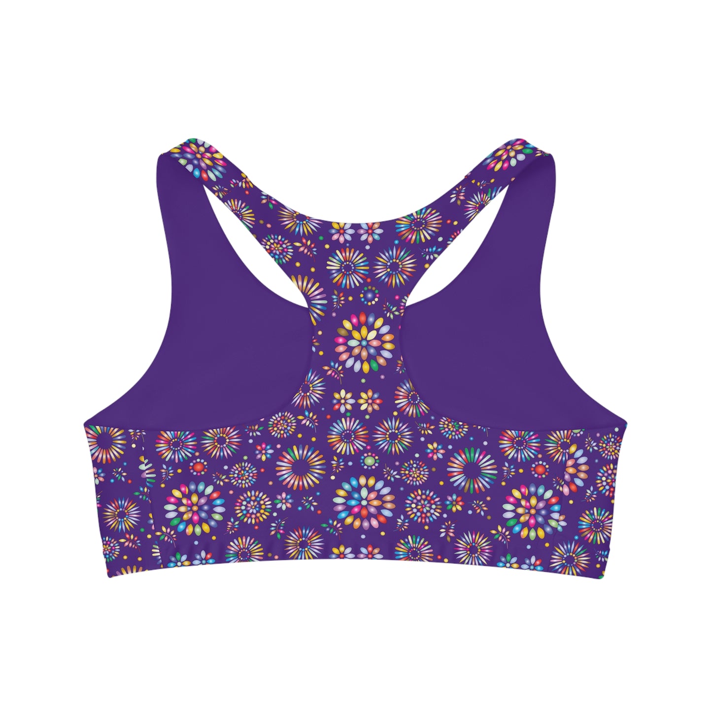 Vibrant Vibes Seamless Sports Bra (AOP) / Purple