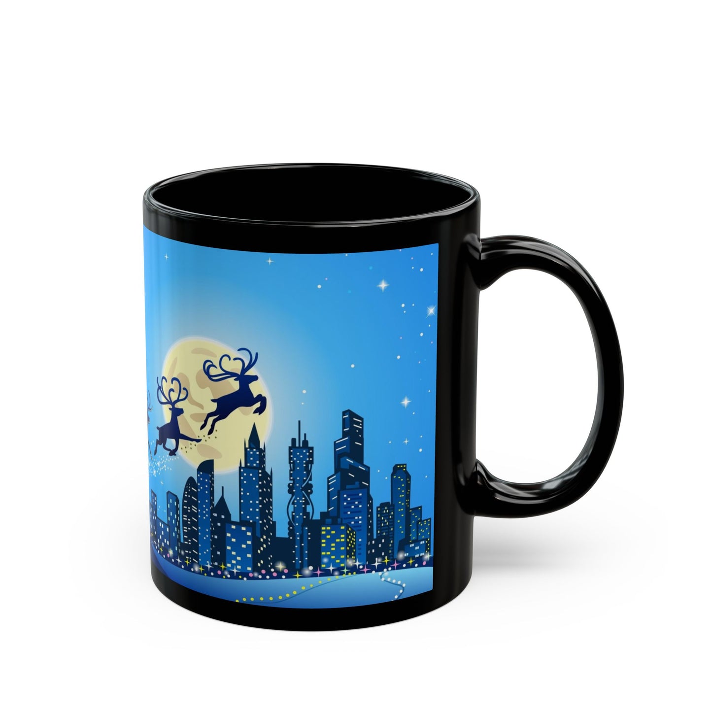 Santa Claus Is Back in Town Black Mug - 11oz, 15oz