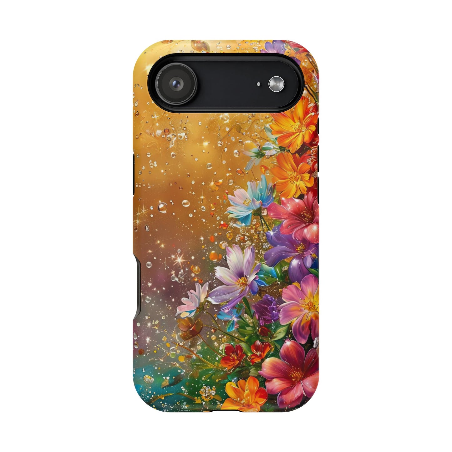 Vibrant Floral Magnetic Phone Case, Artistic Phone Cover