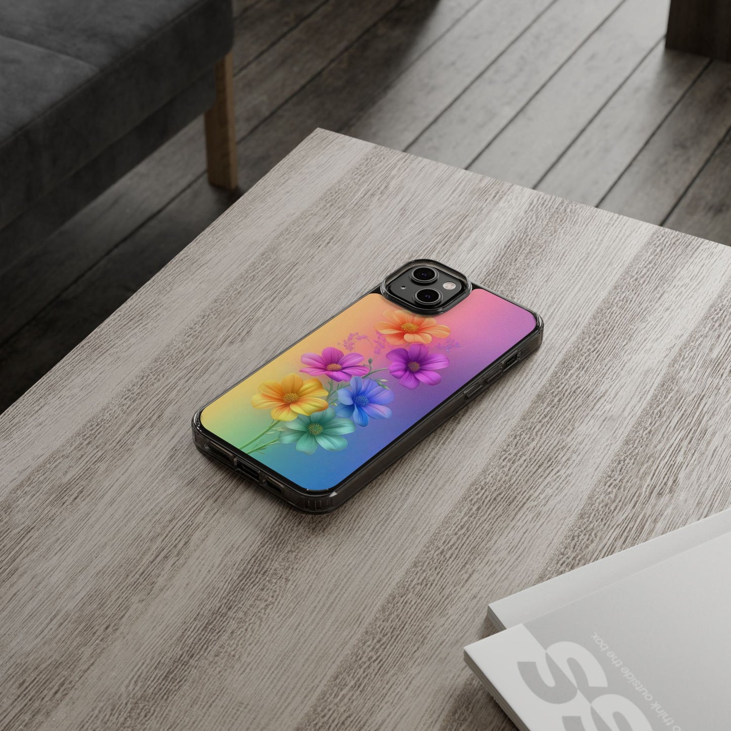 Floral Clear Phone Case – Colorful Flower Design