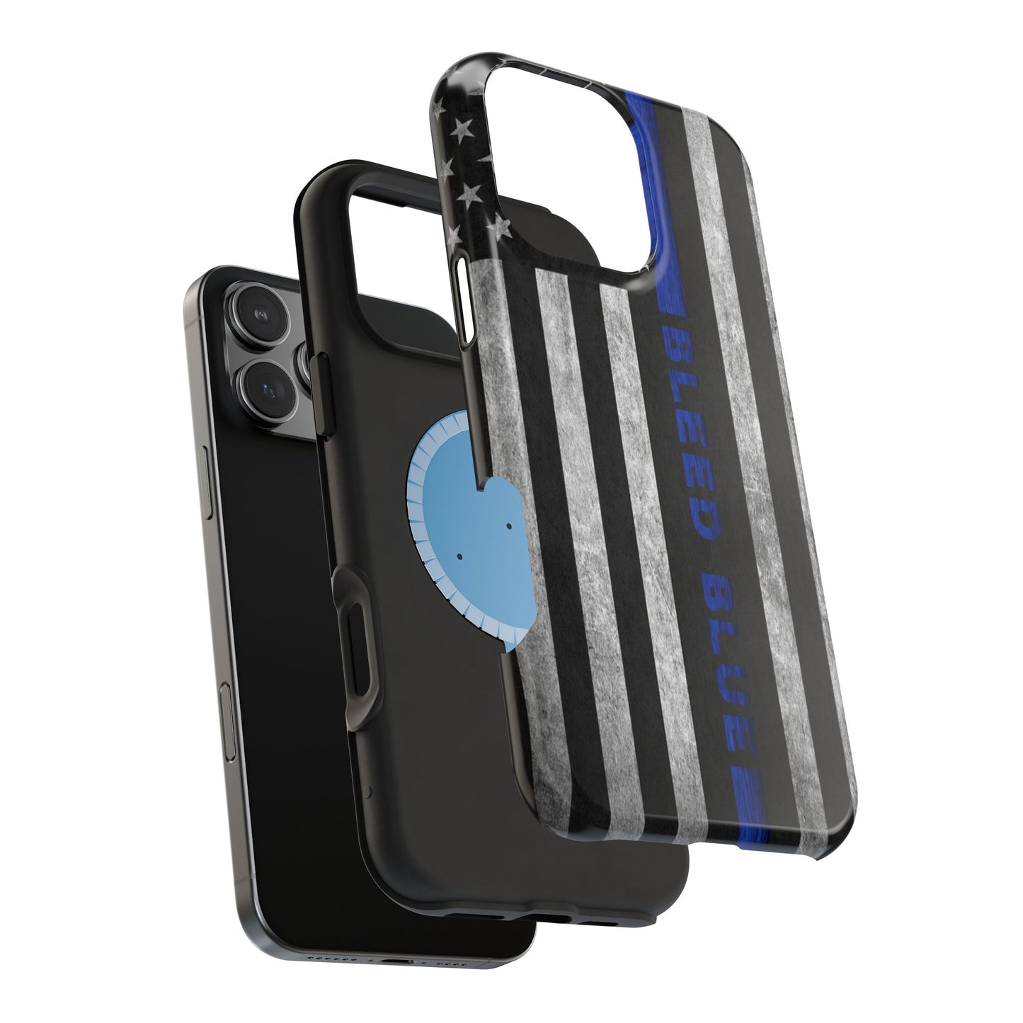 Police Magnetic Phone Cases, Bleed Blue