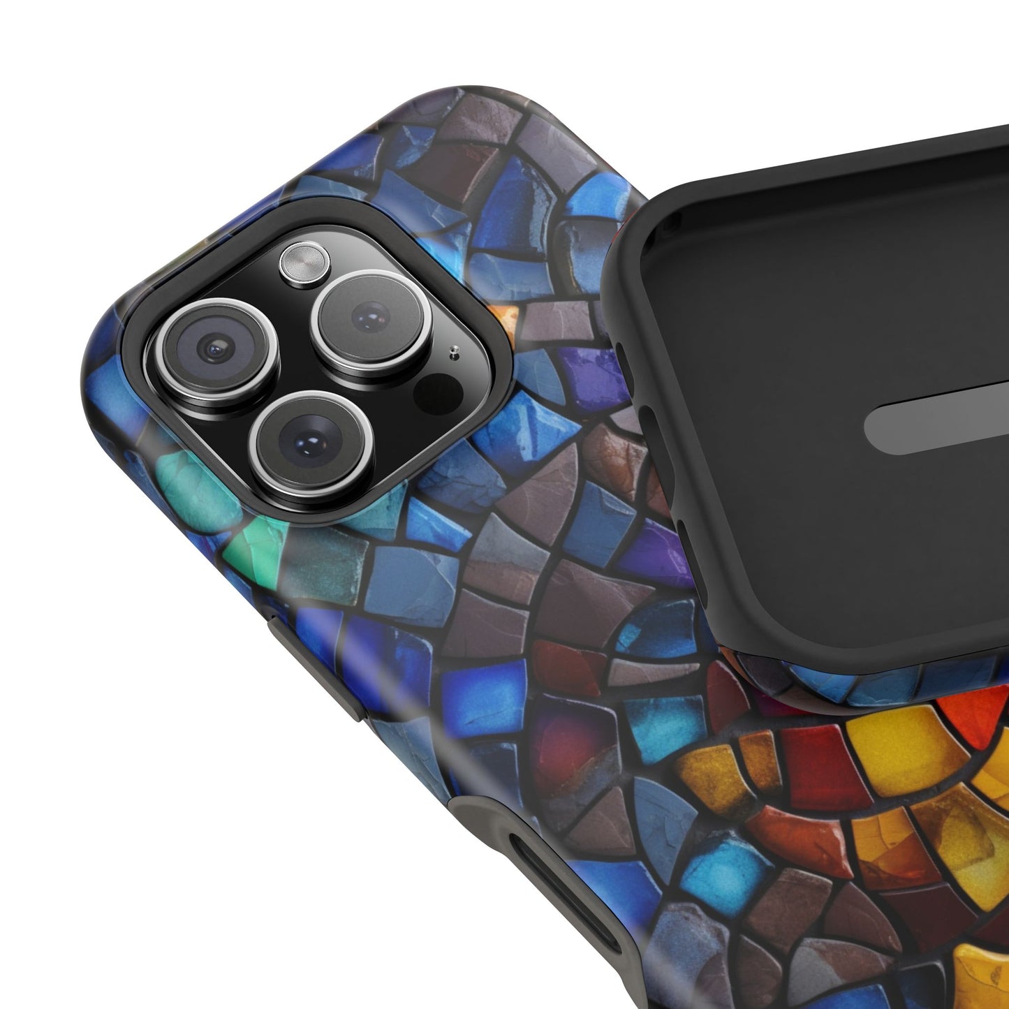 Stained Glass Impact-Resistant Phone Case, Colorful Phone Cover