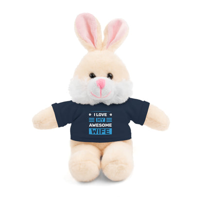 I Love My Awesome Wife Stuffed Animal, Cuddly Gift for Her