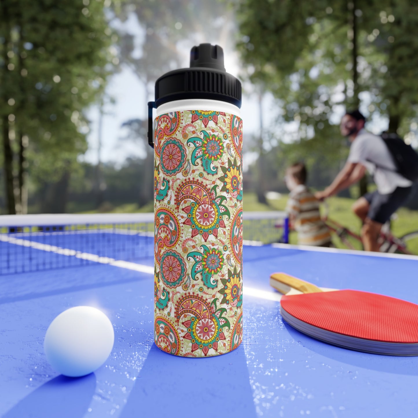 Indian Breath Stainless Steel Water Bottle, Sports Lid